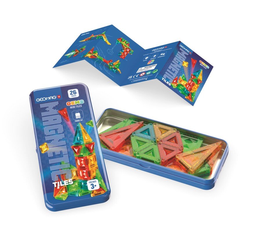 Geomag Gems Mini Tiles Magnetic Travel Set – 26 Pieces