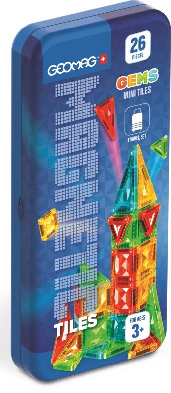 Geomag Gems Mini Tiles Magnetic Travel Set – 26 Pieces