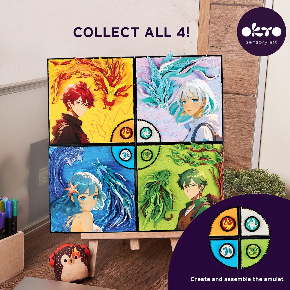 OKTO Air Clay “MANGA Air” 3D Painting Kit, 29 × 29 cm, 10+