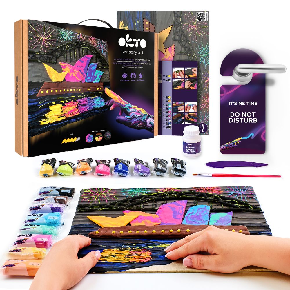 OKTO Air Clay 3D gleznas veidošanas komplekts «Sidnejas opernams», 30 × 40 cm