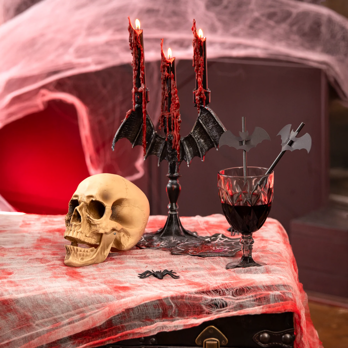 Black Bleeding Candles for Halloween, 25 cm, Set of 2