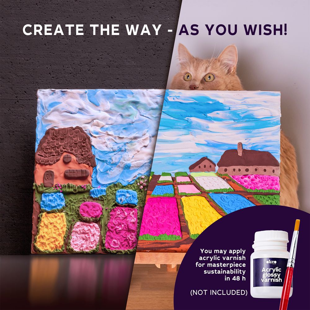 OKTO Air Clay 3D Painting Kit “Flower Beds in Holland”, 30 × 40 cm