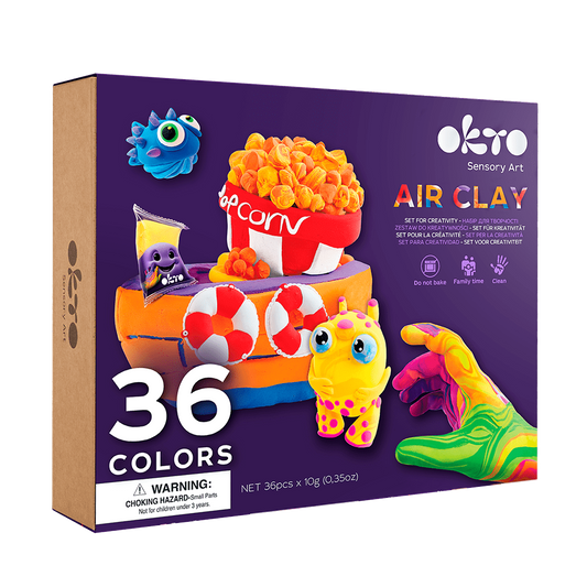 OKTO Air Clay vieglās veidošanas masas komplekts, 36 krāsas, 5+