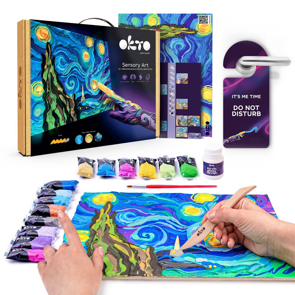 OKTO Air Clay “Starry Night” 3D Painting Kit, 30 × 40 cm