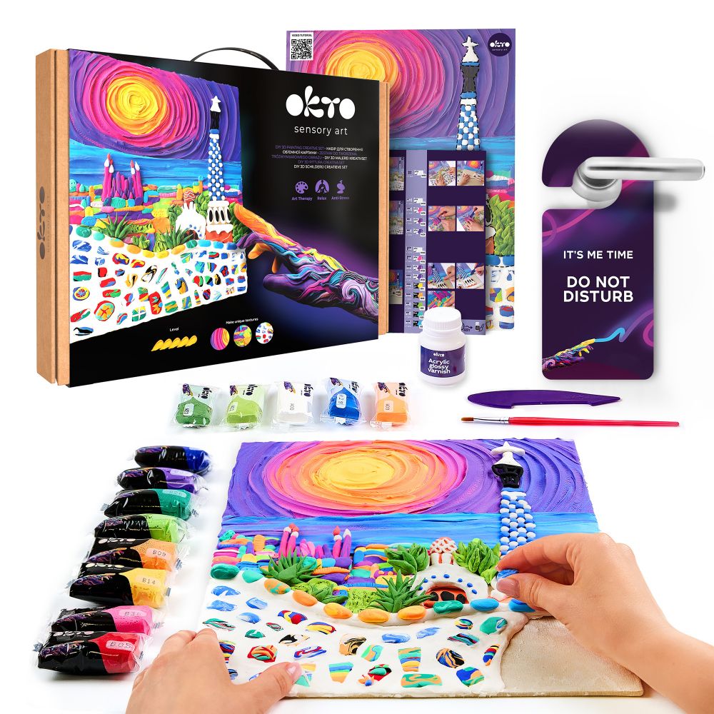 OKTO Air Clay 3D gleznas veidošanas komplekts «Gueļa parks, Barselona», 30 × 40 cm