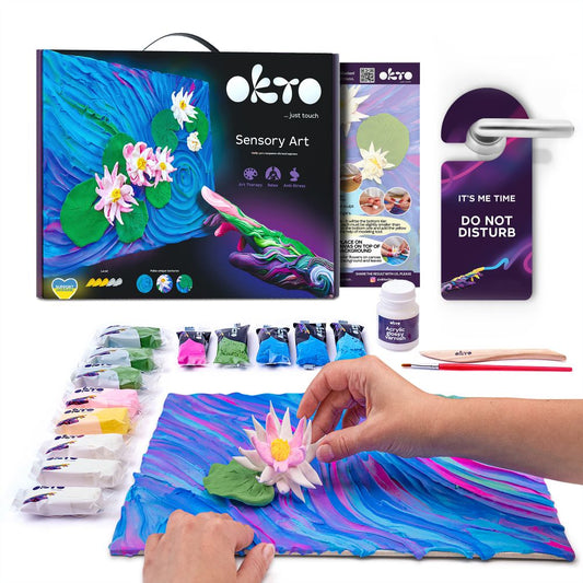OKTO Air Clay 3D gleznas veidošanas komplekts «Ūdensrozes», 30 × 40 cm