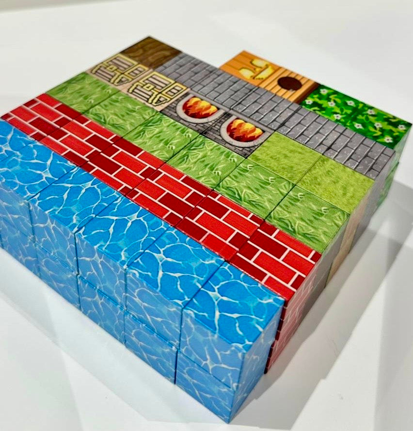 Minecraft stila magnētiskie kluči ar figūriņām – 68 gab.