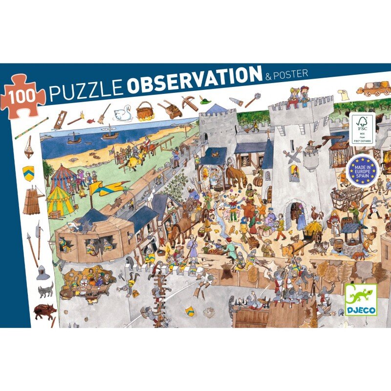Izpētes puzle bērniem – Pils cietoksnis (100 gab.) | Djeco novērošanas puzle