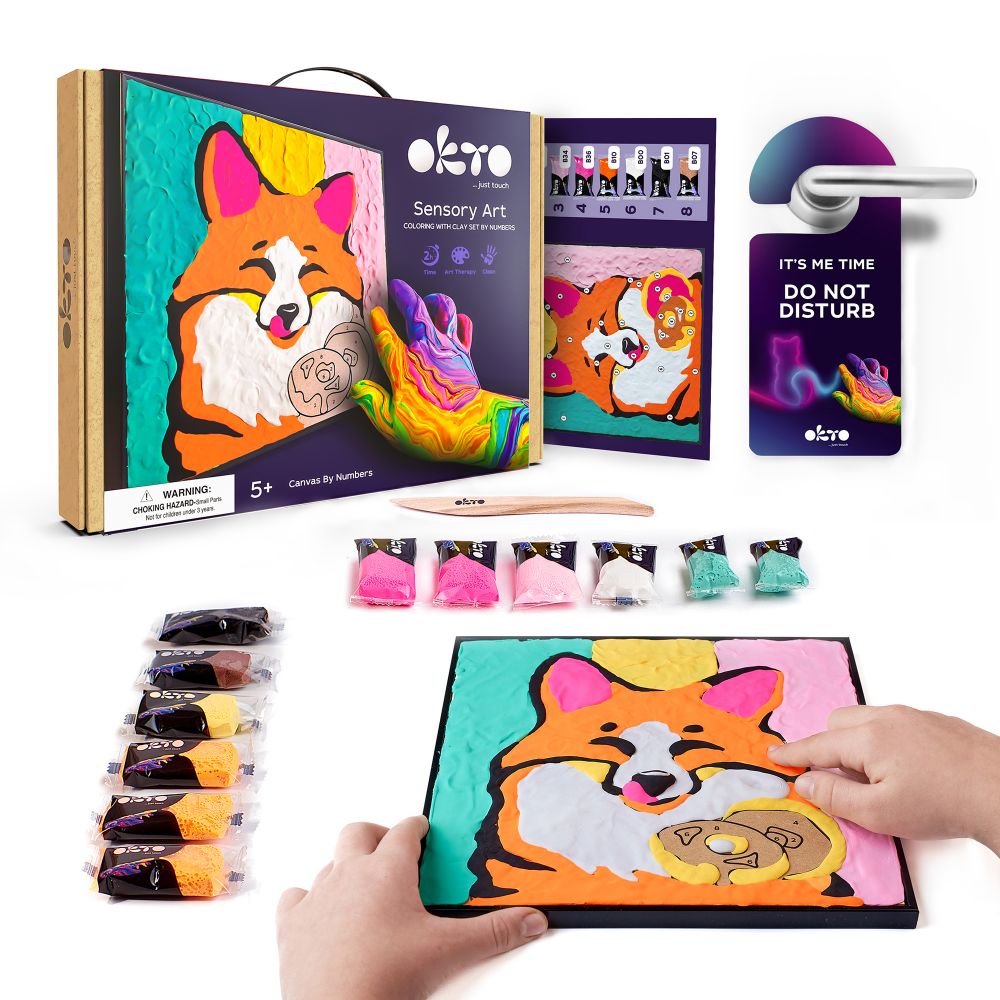 OKTO Air Clay “Fox” 3D Painting Kit, 30 × 30 cm, 5+