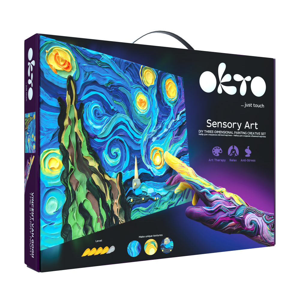 OKTO Air Clay “Starry Night” 3D Painting Kit, 30 × 40 cm