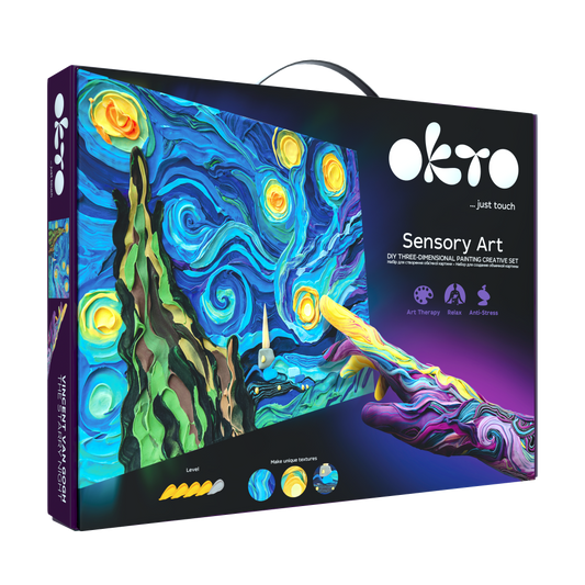OKTO Air Clay 3D gleznas veidošanas komplekts «Zvaigžņotā nakts», 30 × 40 cm