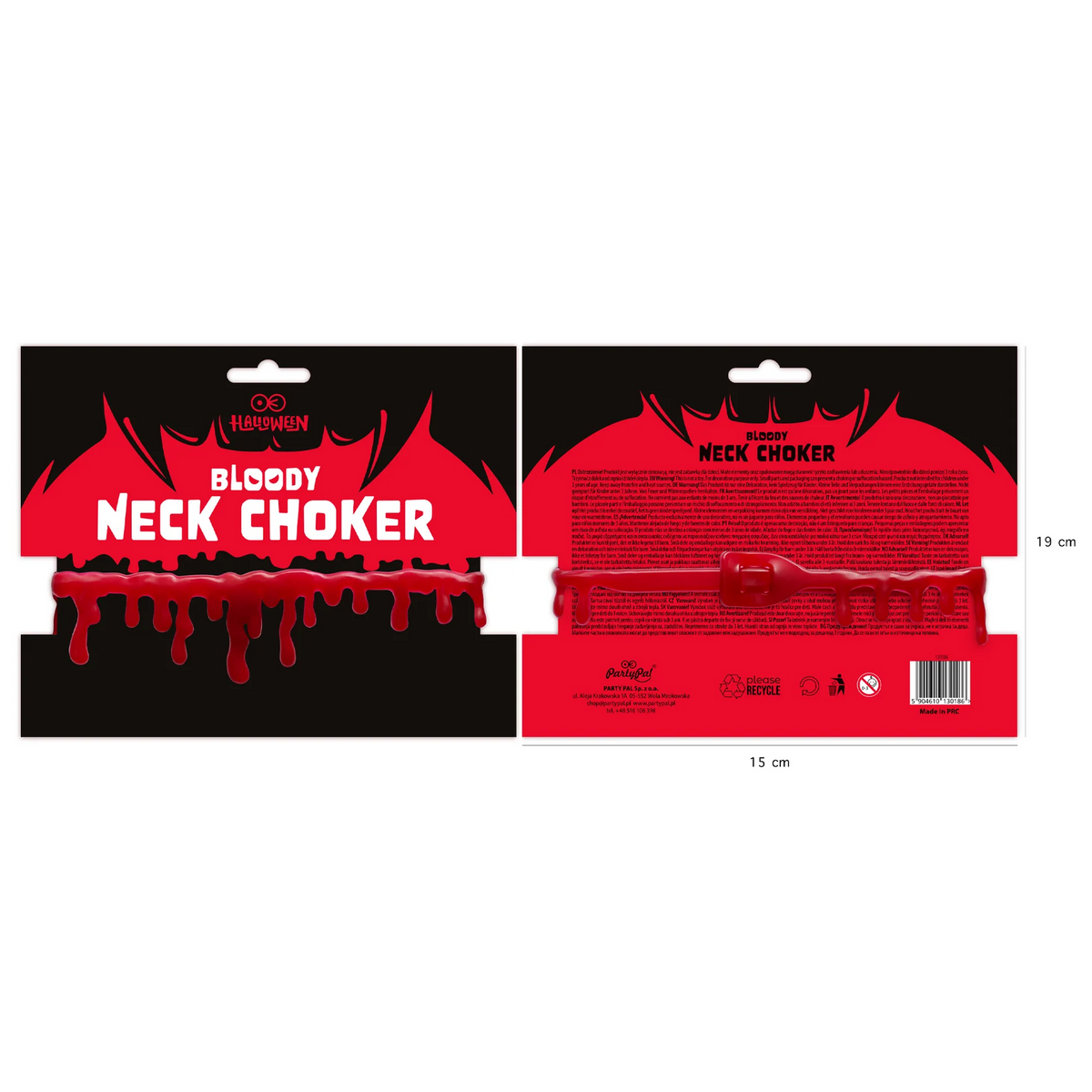 Halloween Necklace with Dripping Blood Effect, 44.5 cm