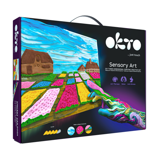OKTO Air Clay 3D gleznas veidošanas komplekts «Puķu dobes Holandē», 30 × 40 cm