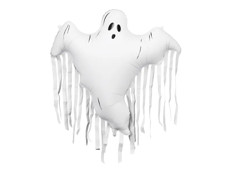 Ghost Foil Balloon with Fringe – Halloween Decoration, 93 × 86 cm