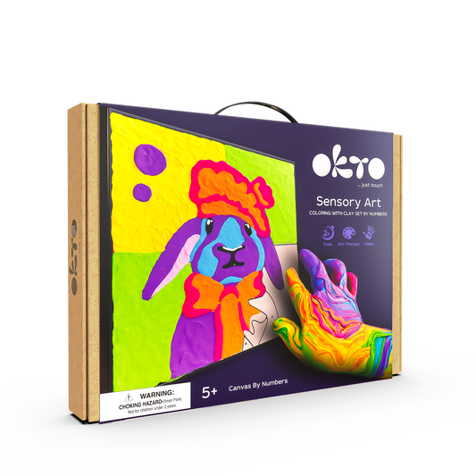 OKTO Air Clay 3D gleznas veidošanas komplekts «Zaķītis», 30 × 30 cm, 5+