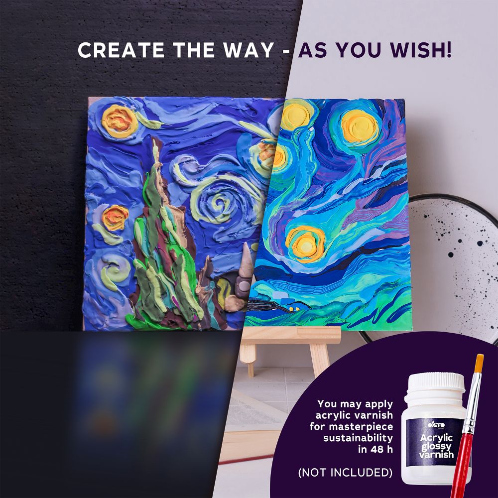 OKTO Air Clay “Starry Night” 3D Painting Kit, 30 × 40 cm