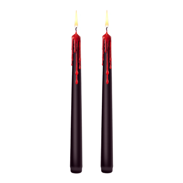 Black Bleeding Candles for Halloween, 25 cm, Set of 2