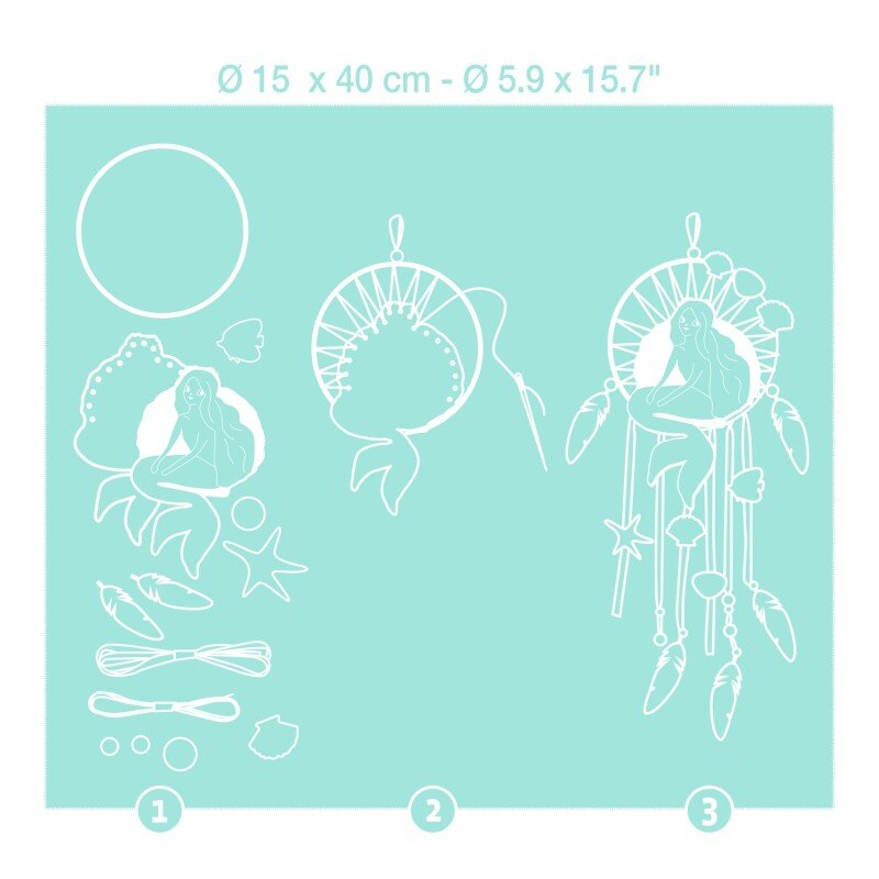 DIY Dreamcatcher “Mermaid” (15 x 40 cm)