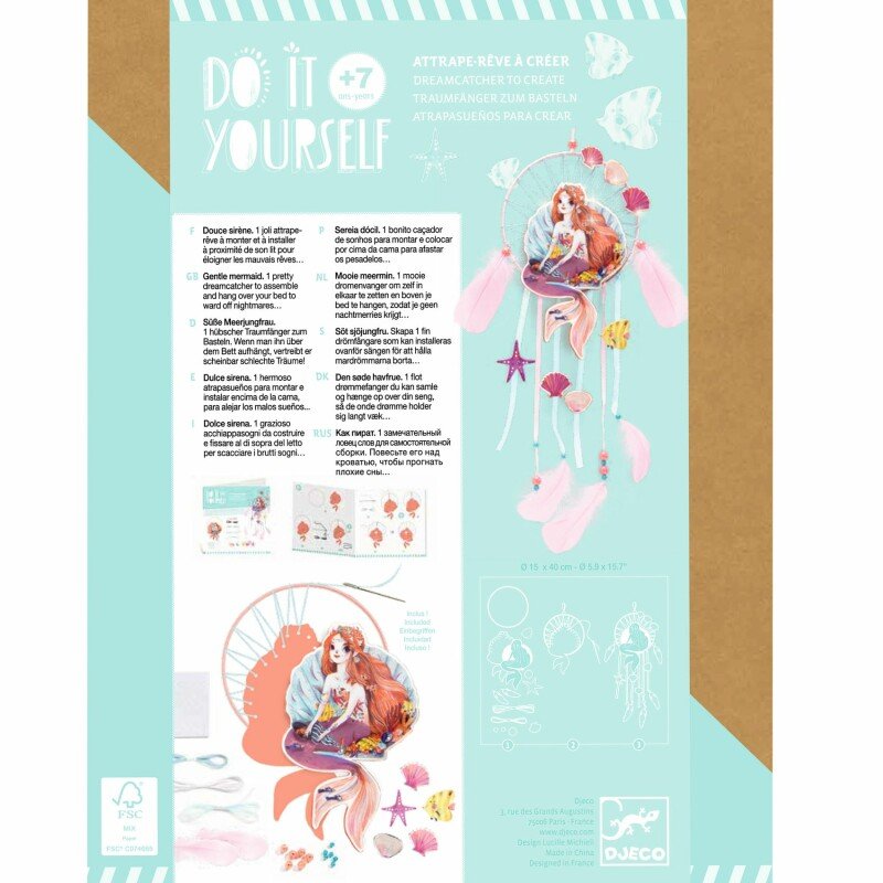 DIY Dreamcatcher “Mermaid” (15 x 40 cm)