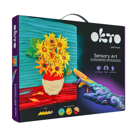 OKTO Air Clay 3D gleznas veidošanas komplekts «Saulespuķes», 30 × 40 cm