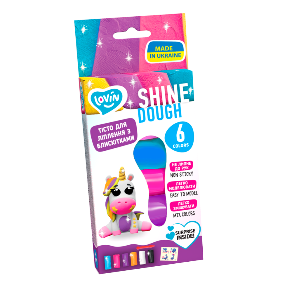 LOVIN' Classic Shine veidošanas mīklas komplekts ar spīdumiem, 6 krāsas, 3+