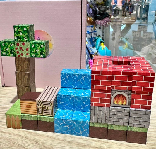 Minecraft stila magnētiskie kluči ar figūriņām – 68 gab.