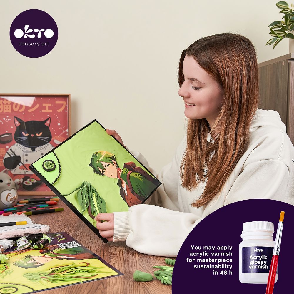 OKTO Air Clay 3D gleznas veidošanas komplekts «MANGA Earth — Zeme», 29 × 29 cm, 10+