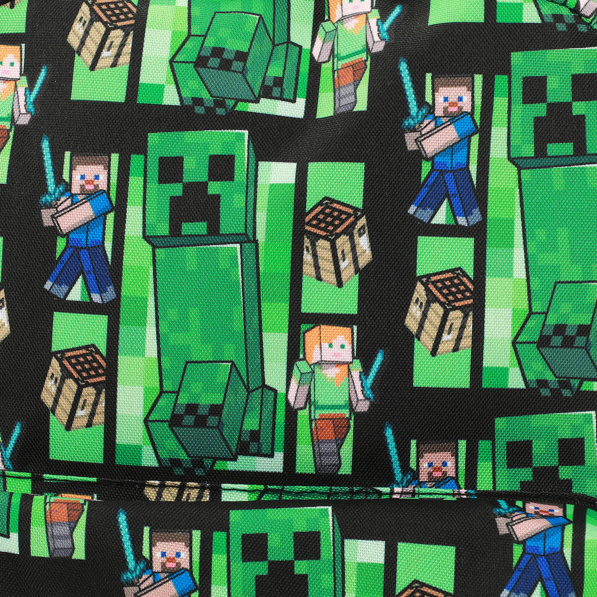 Minecraft Creeper mugursoma bērniem – skolas soma ar pikseļu apdruku