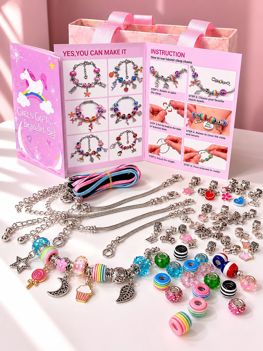 Подарочный набор для создания браслетов с шармами DIY Deluxe