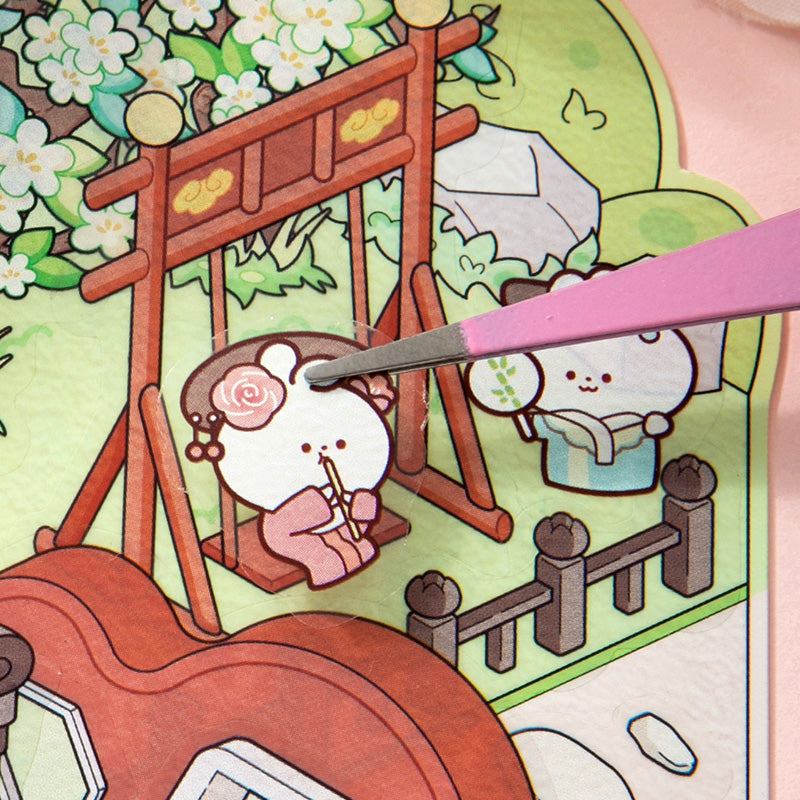 Cherry Blossom Garden Scenery Stickers