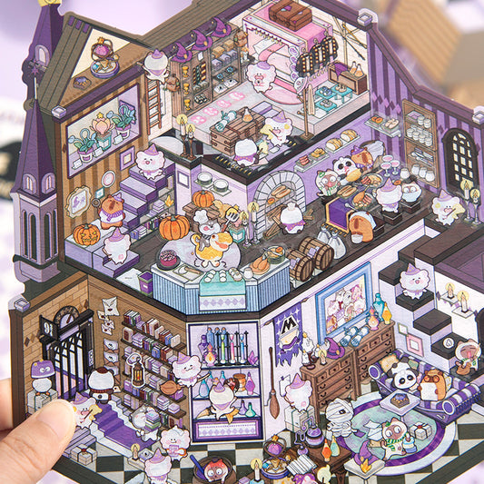 Funny Scenery Stickers - Cozy Home & Magic Academy