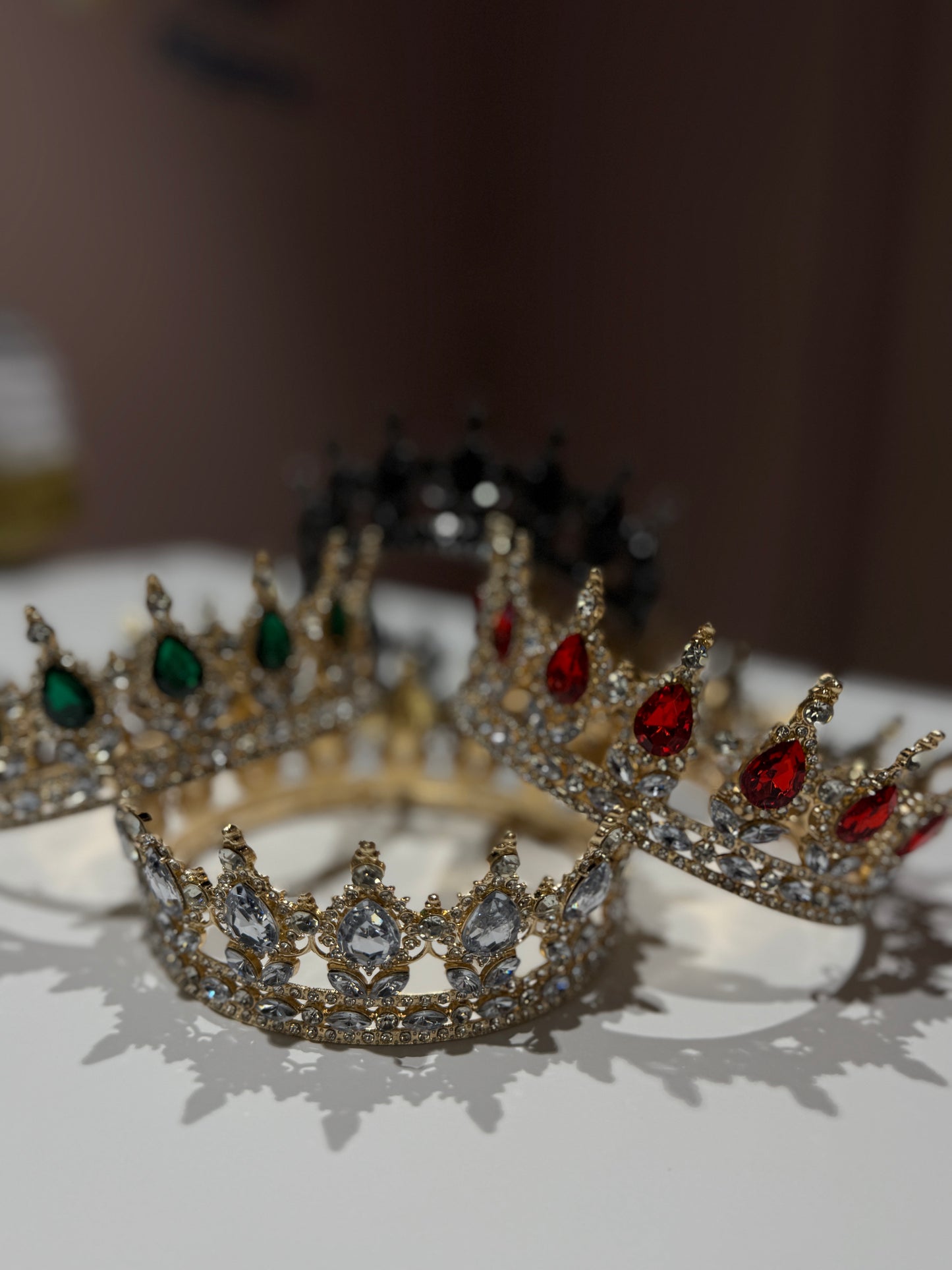 Royal Rhinestone Crown with Coloured Crystals