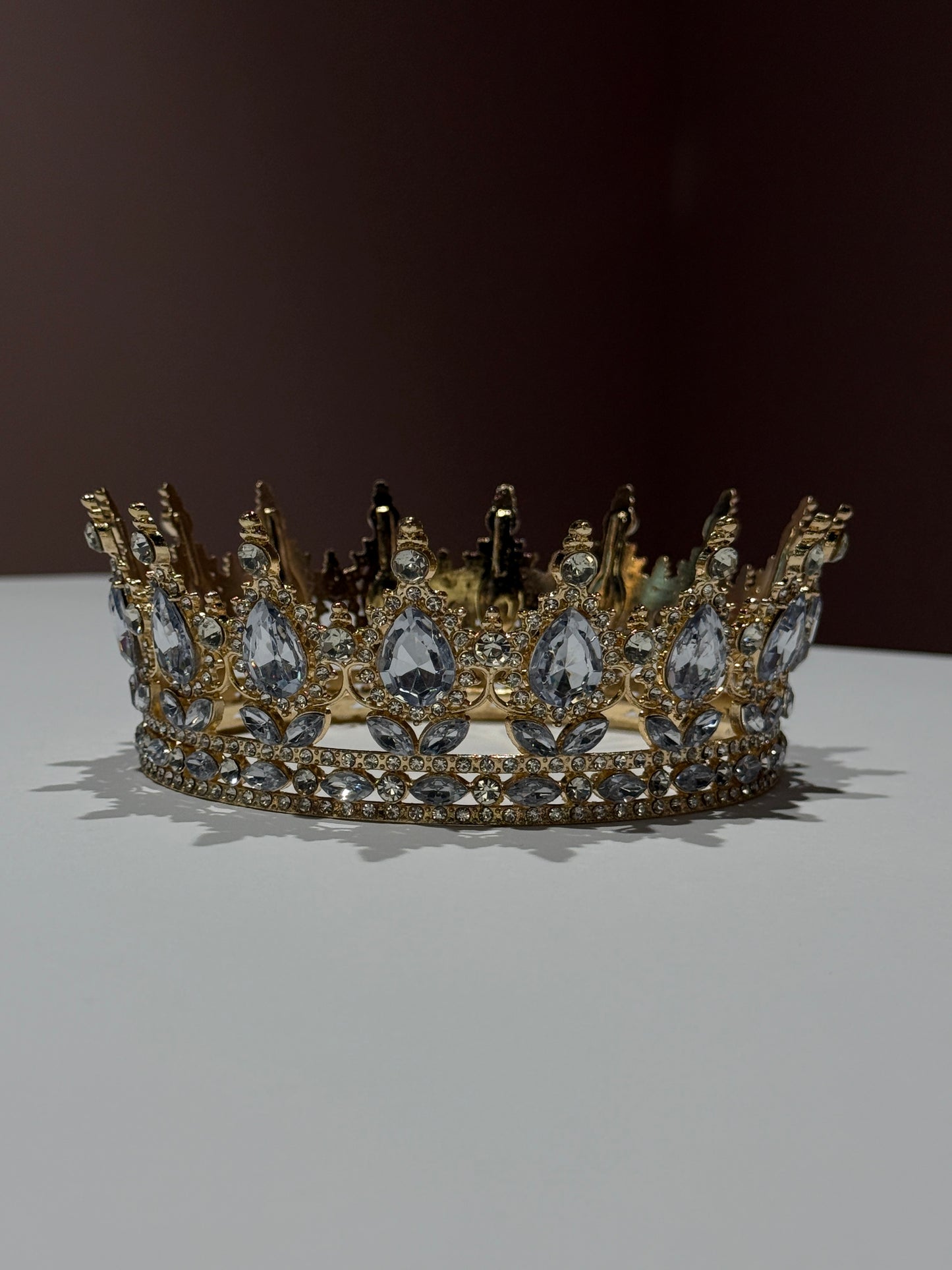 Royal Rhinestone Crown with Coloured Crystals