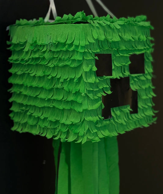 Kūbveida Creeper piņata – Minecraft ballītes zvaigzne