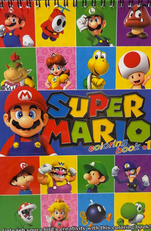 Super Mario krāsojamā grāmata bērniem – Nintendo varoņu aktivitāšu grāmata (48 lapas)