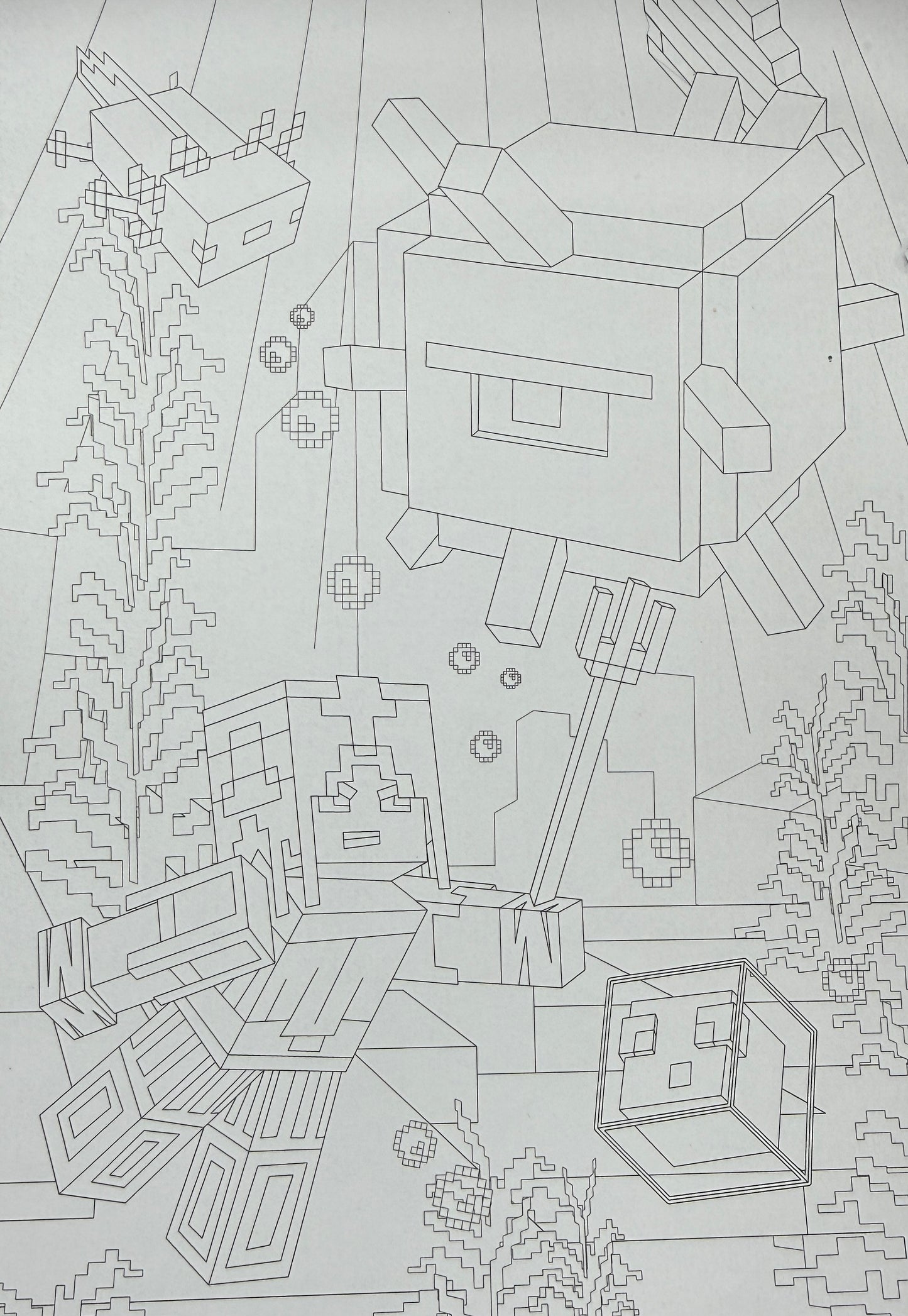 Minecraft Dungeons Krāsojamā Grāmata Nr. 4 – Piedzīvojumi un Cīņas Bērniem