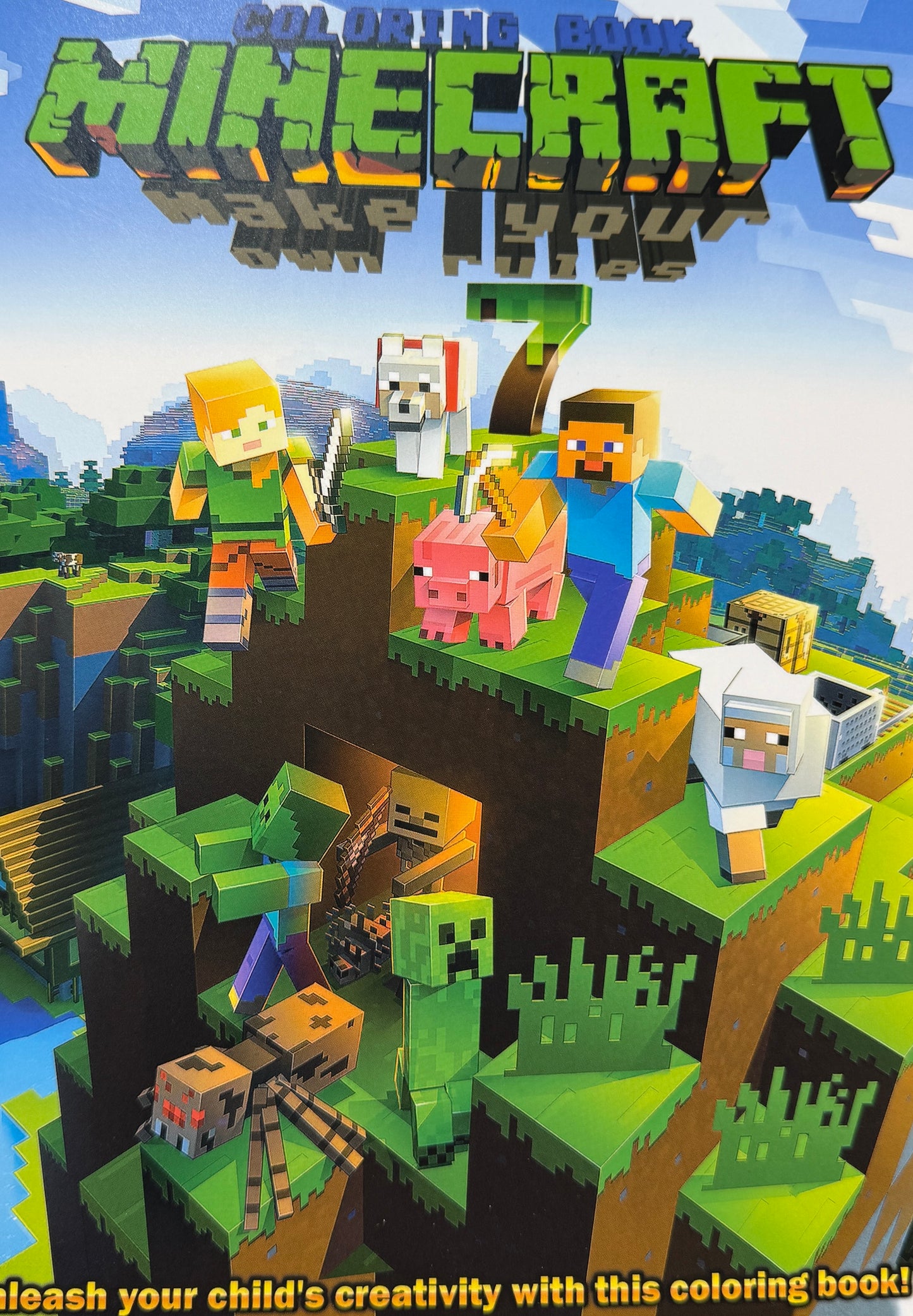 Minecraft krāsojamā grāmata – 7. izdevums | Radoša nodarbe bērniem