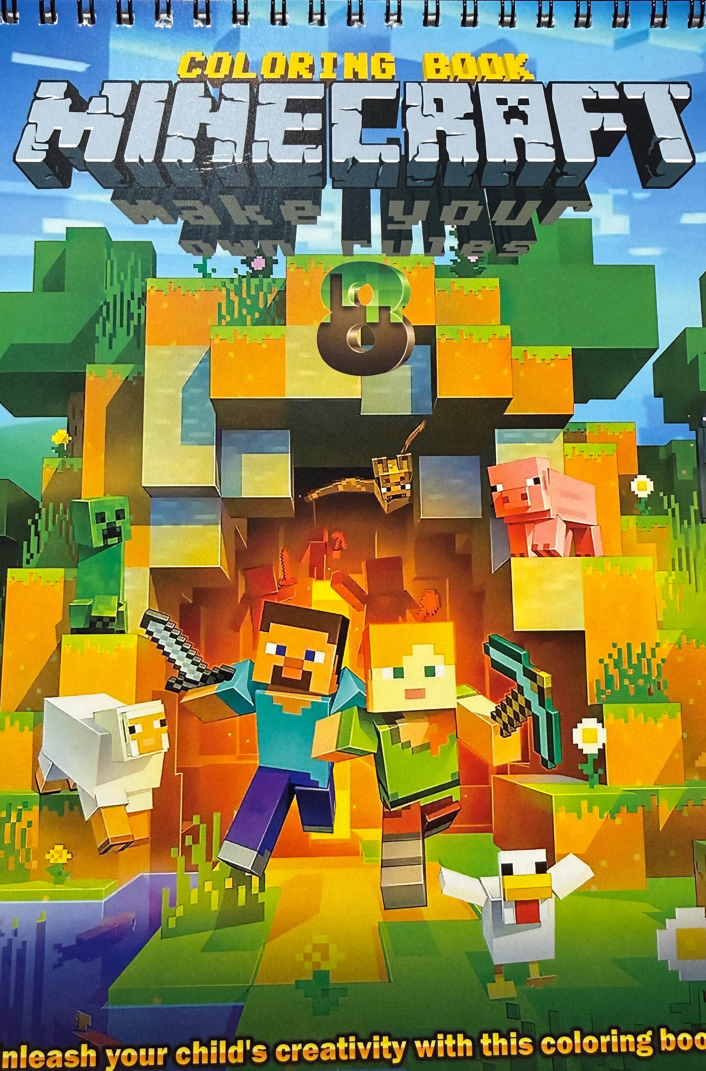 Minecraft krāsojamā grāmata – 8. izdevums | Piedzīvojumu krāsošana bērniem