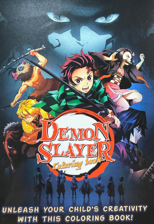Demon Slayer krāsojamā grāmata – Anime radošai krāsošanai bērniem un pusaudžiem