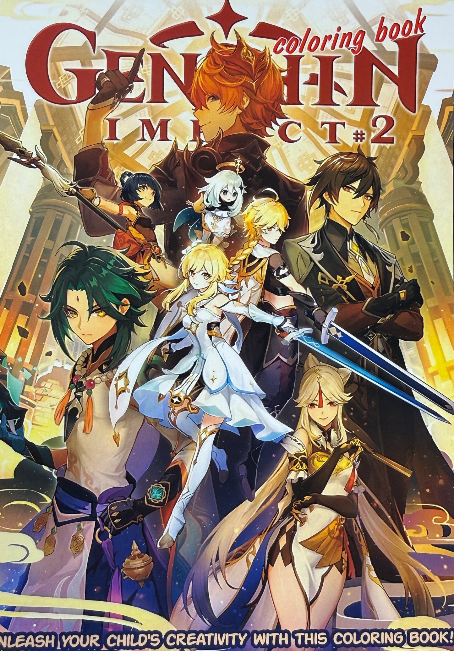 Genshin Impact Krāsojamā Grāmata – Anime Fantāzijas Zīmējumi