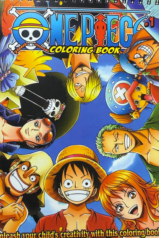 One Piece krāsojamā grāmata bērniem – Anime varoņu krāsojamās lapas ar Luffy un draugiem