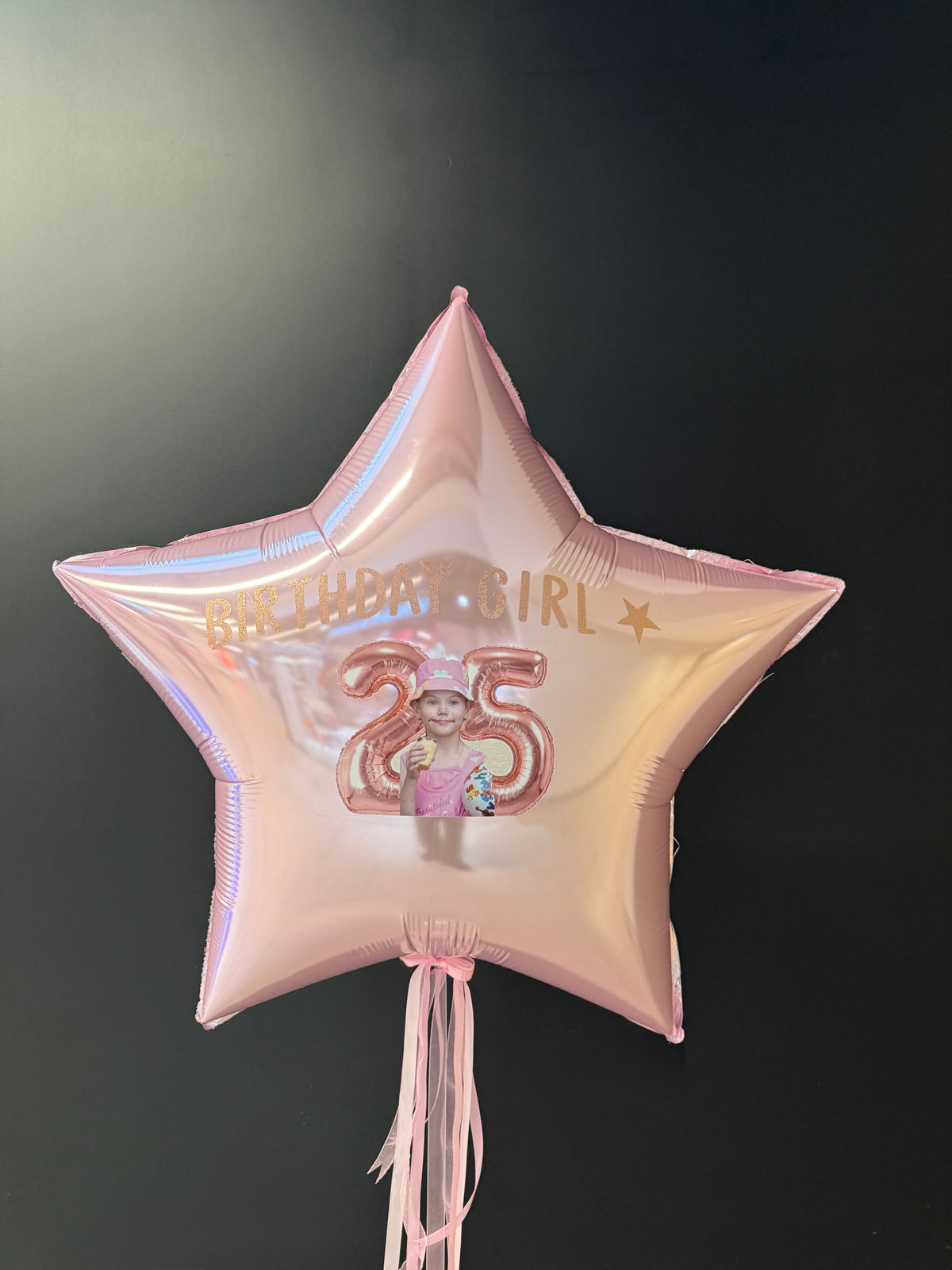 Liels zvaigznes balons ar fotogrāfijām un uzrakstu, 91 cm 