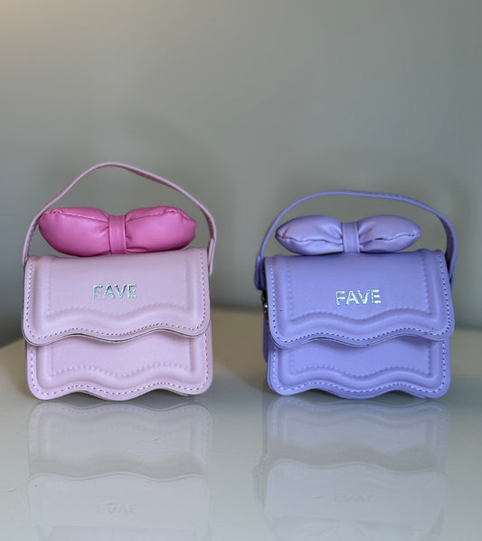 Mini handbag “FAVE” with bow