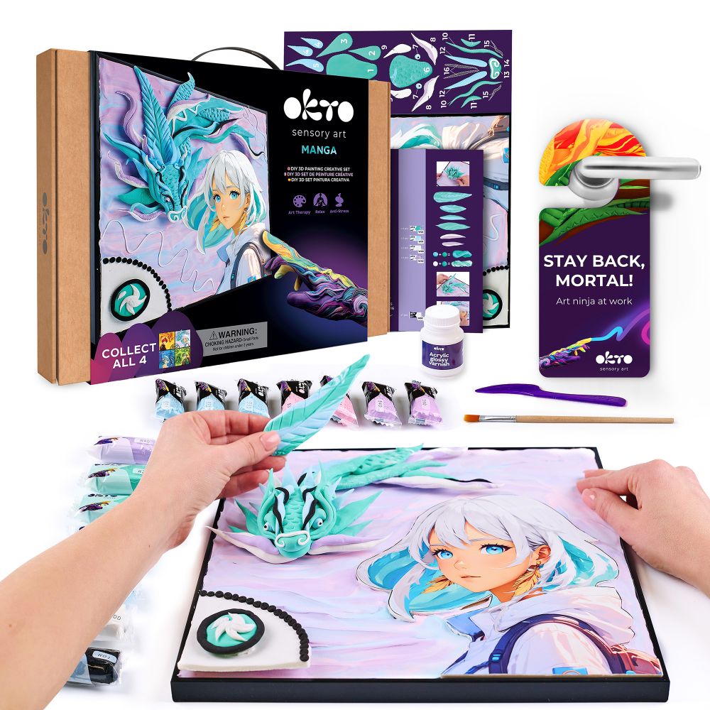 OKTO Air Clay “MANGA Air” 3D Painting Kit, 29 × 29 cm, 10+
