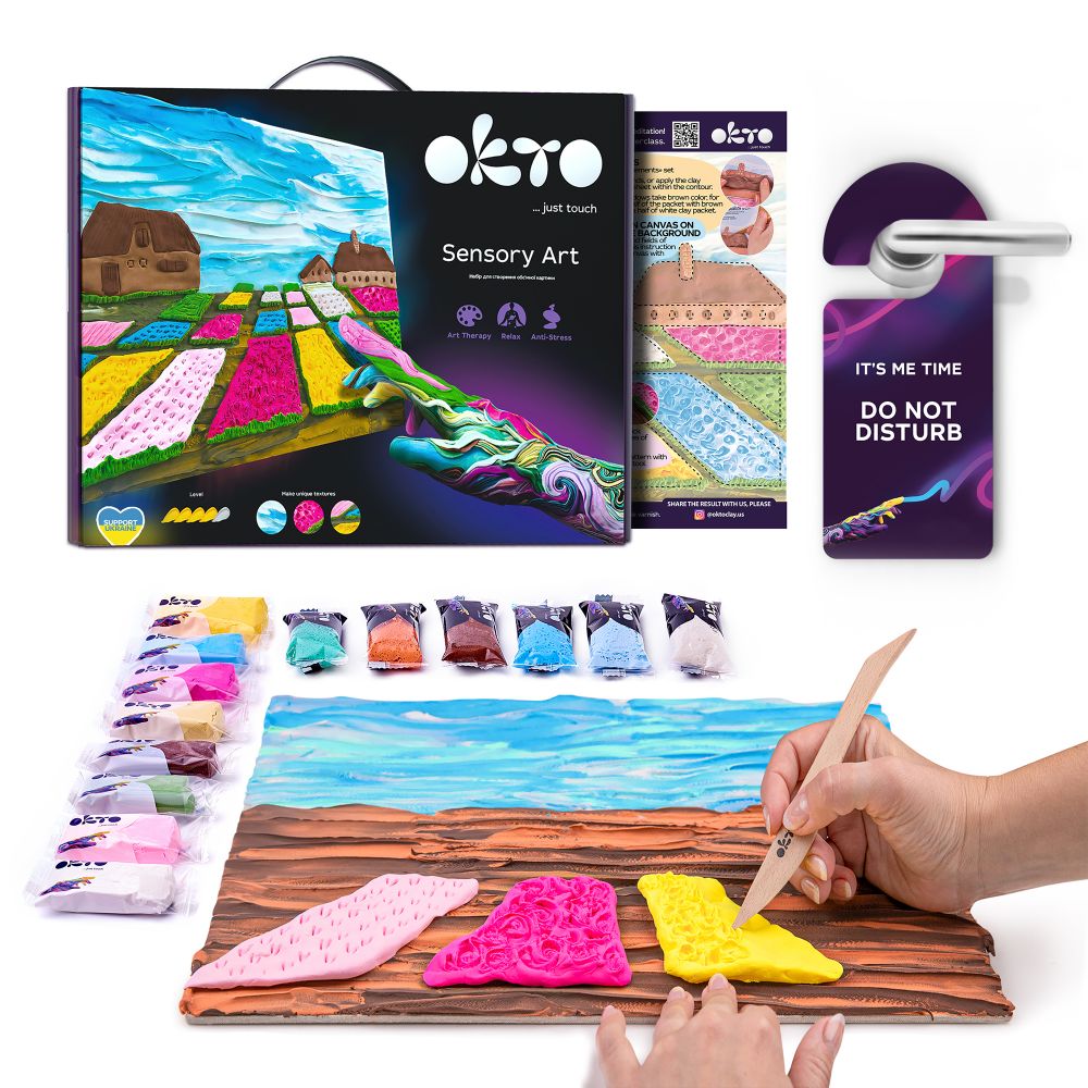 OKTO Air Clay 3D Painting Kit “Flower Beds in Holland”, 30 × 40 cm