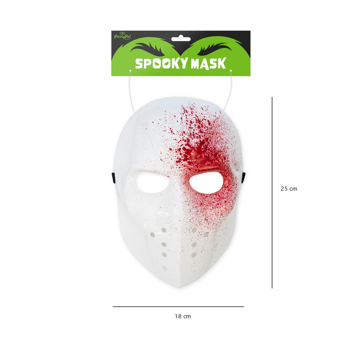 Halloween Hockey Mask with Blood Splatter Effect, 24 × 19 cm