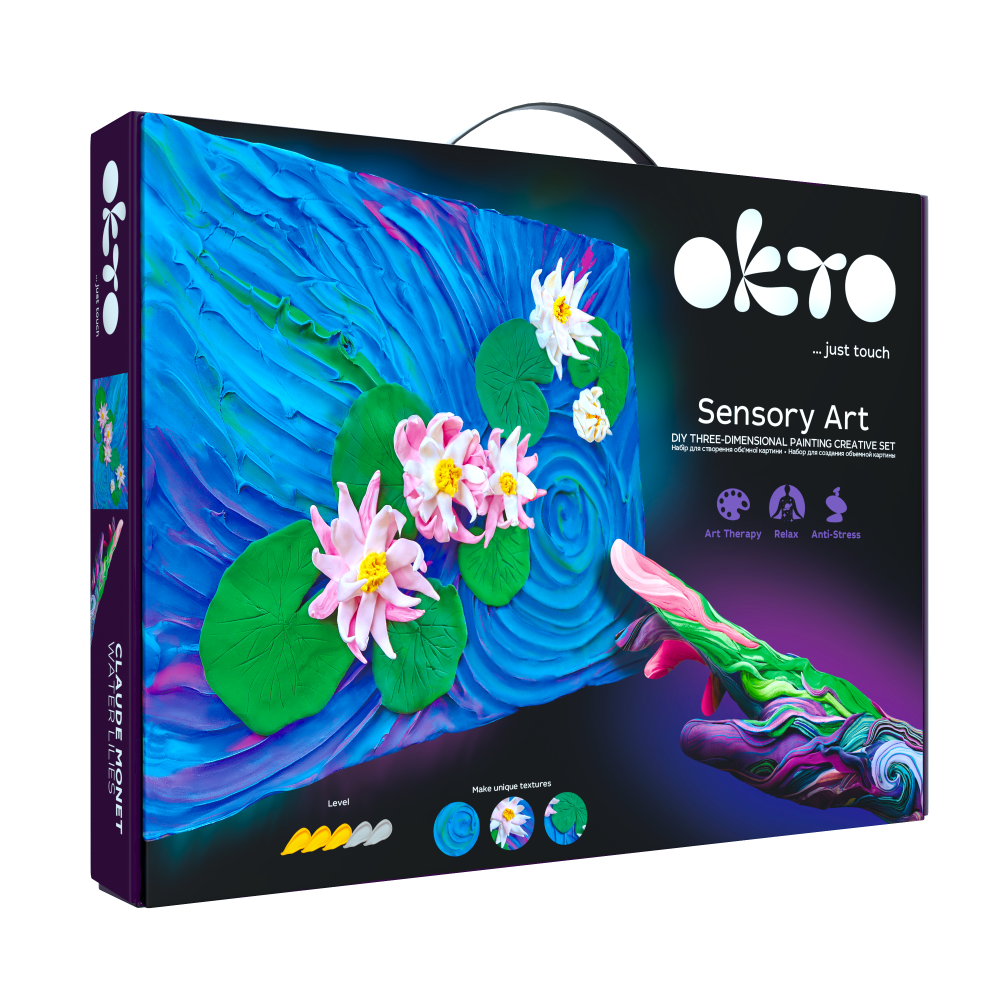 OKTO Air Clay 3D gleznas veidošanas komplekts «Ūdensrozes», 30 × 40 cm