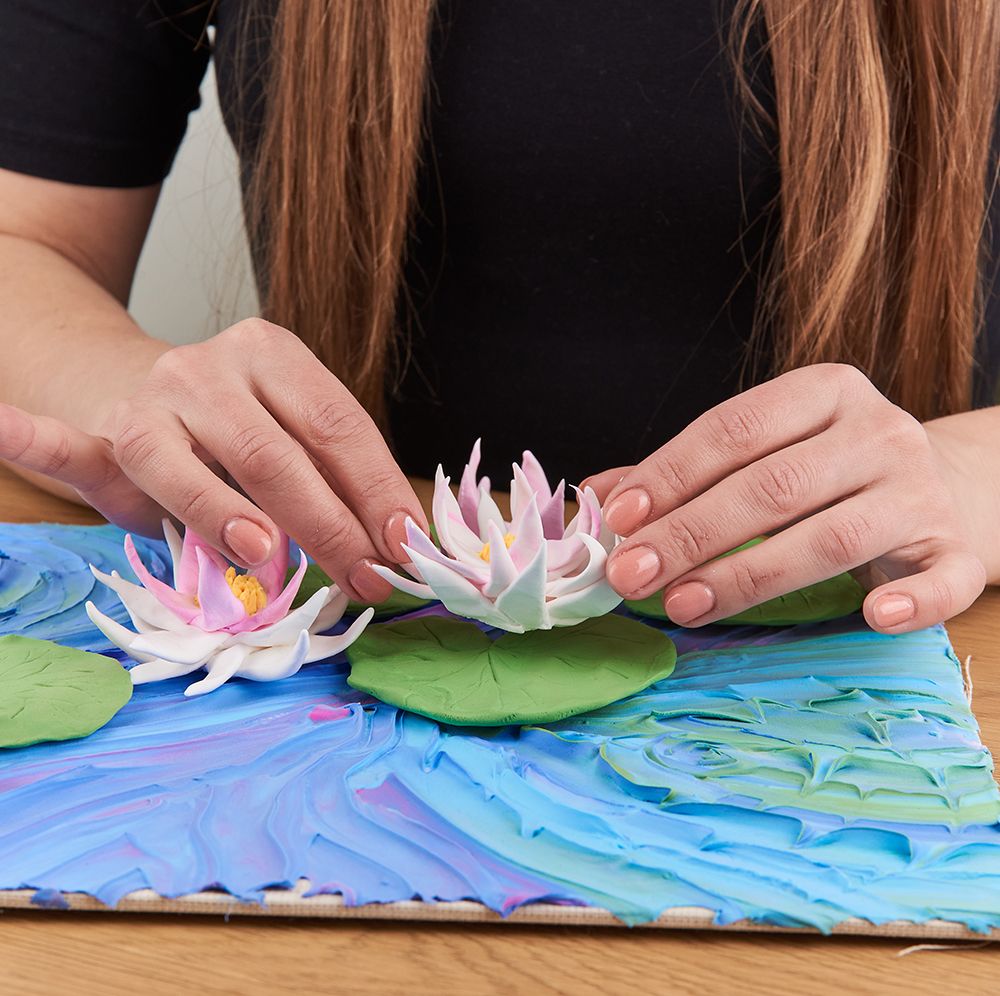 OKTO Air Clay 3D gleznas veidošanas komplekts «Ūdensrozes», 30 × 40 cm
