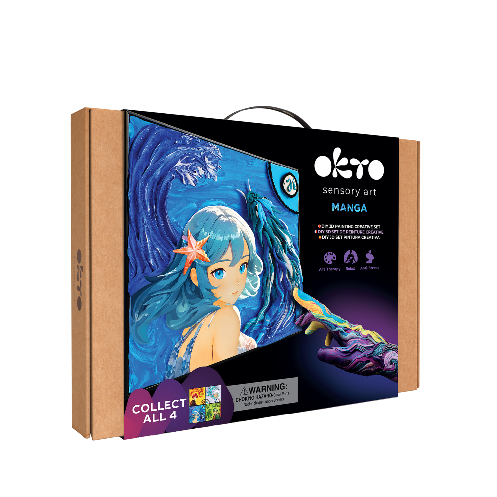 OKTO Air Clay 3D gleznas veidošanas komplekts «MANGA Ūdens», 29 × 29 cm, 10+