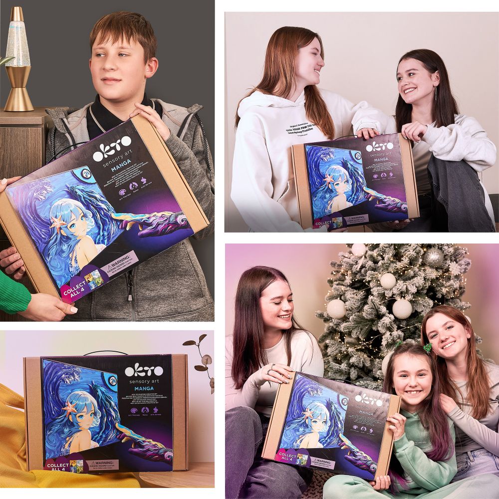 OKTO Air Clay 3D gleznas veidošanas komplekts «MANGA Ūdens», 29 × 29 cm, 10+